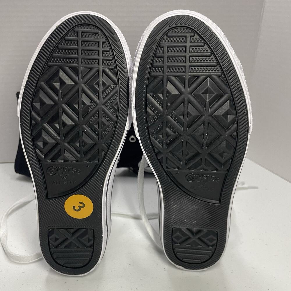 Converse Kids Size 3 Shoes NEW Knee High Chuck Taylor All Star XHi Black Zip Up - Picture 5 of 9